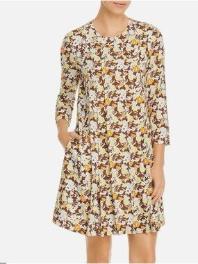 TORY BURCH Challis Reverie Silk & WooFloral Shift Dress